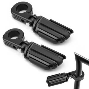 lot 4586 image: Xitqiooo Adjustable Foot Pegs, 1.25 Foot Pedal Bracket Clamp for Harley Davidson Touring Road King Road Glide Street Glide Electra Glide Dyna Sportster Softail 1 14 Crush Bar, Black