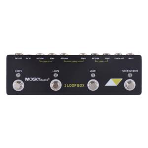 lot 4597 image: Btuty 3 Loop Box Guitar Effect Pedal with Channel Selection True Bypass Guitar Effects Loop Switcher Pedal Channel Switcher Box Aluminum 6.35mm Input Output