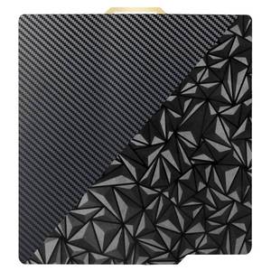 lot 4601 image: Double Sided PEO PET Build Plate for Bambu Lab X1CX1X1EP1PP1SA1, Smooth Diamond PEOCarbon Fiber Texture PET Spring Steel Sheet Plate 257x257mm for Bambu 3D Printer