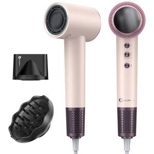 lot 4610 image: (OUTLET)slopehill 110,000 RPM Professional Hair Dryer - 0.8lb Ultra-Lightweight, 2 Billion Ion Technology for 98% Frizz Reduction, AI Smart-Temp Control, Magnetic Attachments for All Hair Types (Pink)