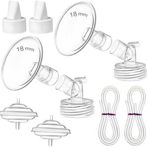 lot 4611 image: PumpMom-us 18mm Flange Pump Parts for Spectra S2 S1 9 Plus Breastpump, Flange Valve Tubing Backflow Protector, Not Original Spectra S2 Accessories (18mm)