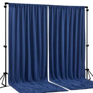 lot 4625 image: Navy Blue Backdrop Curtains-Wrinkle-Free Navy Blue Curtains Polyester Photography Drapes Wedding Background for Baby Shower Birthday Graduation Party Decorations - 8 X10FT