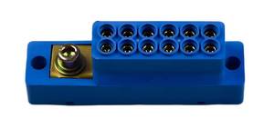 lot 4638 image: CNSQ Busbar Terminal Block 1-in-6-Out  12V-690V 60A High Current Power Distribution  Flame Retardant PC  with Thickened Copper Busbars for IndustrialEV Systems one Piece