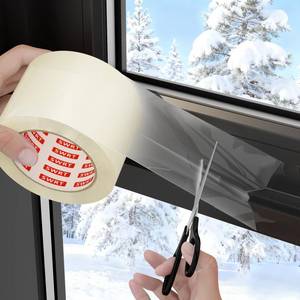 lot 4649 image: SWRT 3 x 30 YD 8 Mil Heavy Duty Transparent Window Weather Sealing Tape, No Residue Window Insulation for Winter, Preventing Cold Air Loss in Summer Door and Window Seal Kit