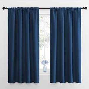 lot 4658 image: NICETOWN Kitchen Curtains, Short Blackout Drapes, Moroccan Blue, 34 Wide by 54 Long, 2 PCs, Thermal Insulated Blackout Curtain Panels for Kids Room, Play Room