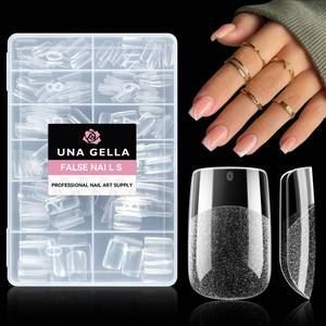lot 4662 image: UNA GELLA Short Square Gel Nail Tips 216pcs Short Square Press on Nails Pre-Shape Fake Nails for Full Cover Acrylic Nails False Nails for Nail Extension Home DIY Nail Salon 12 Sizes Gelly Tips