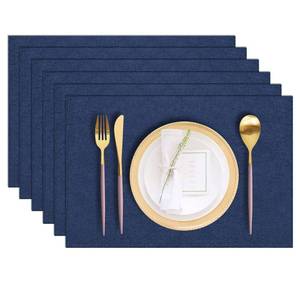 lot 4682 image: LANDVIEW Cloth Placemats Set of 6, Cotton Linen Blend Machine Washable Durable Linen Table Mats, Heat Resistant Placemats Wrinkle Free Place Mats for Dining Table, Easy to Clean (Navy Blue, 6)