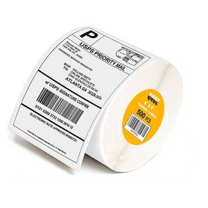 lot 4689 image: Qncz 500 Pcs 4x6 Thermal Labels - Perforated & Smudge-Proof & Strong Adhesive Thermal Printer Paper, Mailing Sticker Labels, Compatible with Rollo, Zebra, Jadens, Nelko