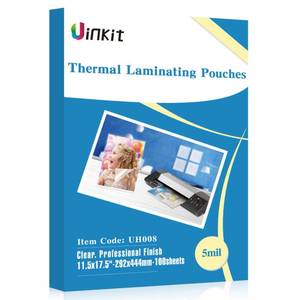 lot 4690 image: Uinkit 100Pack Thermal Laminating Sheets Hold 11x 17 Sheets 5mil Heavy Duty Laminating Pouches Menu Tabloid Size11.5X17.5 inches Lamination Sheets Paper for Laminator Clear Glossy Rounded Corner