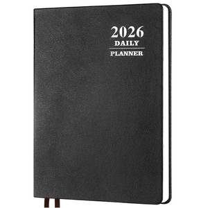 lot 4692 image: KESOTE Large Daily Hourly Planner 2026 - One Page a Day, 2026 Diary 8.5 x 11 Hardcover Weekly Monthly Agenda 12 Month, A4 Diary Notebook Planner Christmas Gift, Black