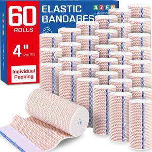 lot 4697 image: AZEN Premium 40 Pack Elastic Bandage Wrap 4 Inch, Compression Wrap Bandage for Legs, Lymphedema Wraps for Legs, Ankle, Knee, Tummy, Body, Latex-Free