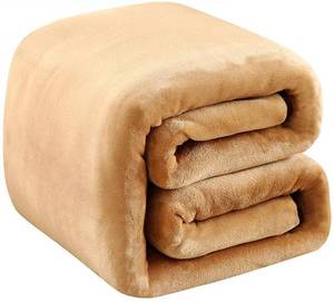 lot 4698 image: Fleece Blanket Queen Size 350GSM Lightweight Throw for The Bed Extra Soft Brush Fabric Super Warm Sofa Blanket 90 x 90(Camel Queen)