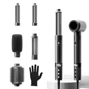 lot 4711 image: 6 in 1 Blow Dryer Brush Set, Powerful Hair Dryer Brush with Auto-Winding Curl LR, Fast Drying, Smooth Blowouts, Root-Lift Volume, No Heat Damage Frizz-Free Thermal Brush, Hot Air Styler for Travel