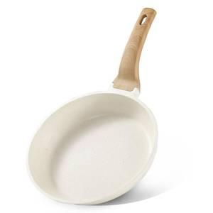 lot 4712 image: CAROTE Non Stick Frying Pan Skillet, Omelet Pan, Healthy Non Toxic Granite Chef Pan, Induction Compatible Egg Frying Pan with Heat-Resistant Handle, PFOA-Free,Cream White, 8