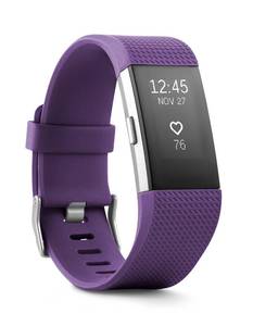 lot 750 image: Fitbit Charge 2 Heart Rate  Fitness Wristband, Plum, Small (US Version) - Retail $99.99