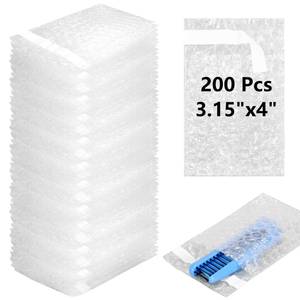 lot 4753 image: PerKoop 200 Pcs 3.15 x 4 Inch Bubble Cushion Wrap Bags Bulk, Double Wall Bubble Cushion Wrap Pouches, Clear Protective Bags Thickening Shockproof for Shipping Packing Storage Moving