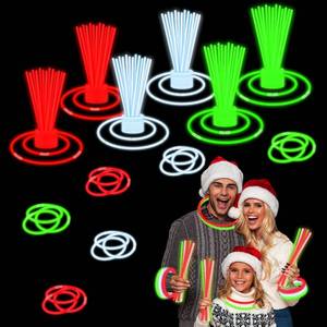 lot 4758 image: Red Green White Glow Sticks Toys Gifts for Kids 72 PCS,Party Favors Supplies Goodie Bag Stuffers for Toddlers,Light up Necklace & Bracelets Accessories,Classroom Prizes Non Candy Treats for Boys Girls