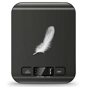 lot 4765 image: Food Scale, 11lb Kitchen Scale with 6 Units Tare Function & LCD Display, 0.05oz1g Stainless Steel Digital Food Scale Grams and Ounces for Baking, Cooking, Dieting and Meal Prep (Black)