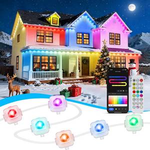 lot 4772 image: LANDRHYTHM Permanent Outdoor Lights, 100ft Smart Eave Light with 72 LED Lights, IP67 Waterproof, App Control, Outdoor Lights, DIY RGBIC Light for House Holiday Decorations