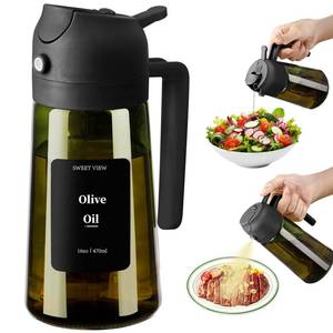 lot 4787 image: SWEET VIEW Olive Oil Dispenser and Oil Sprayer 16oz470ml Glass Light-Proof Oil Pourer for Kitchen, Air Fryer, Cooking, Salad, and BBQ