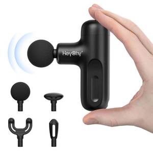 lot 4790 image: HEYCHY Super Mini Massage Gun Deep Tissue, Handheld Muscle Massager with 4 Heads, Percussion Travel Size Massager Gun for Back Pain Relief, Quiet for Home, Gym, Office, Perfect for Men & Women, Black