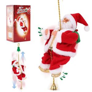 lot 4794 image: Gfilay Upgraded Climbing Santa Claus on Rope, Animated Electric Musical Christmas Ornament with 3 Modes, Secure Tree Hook & Reinforced White PVC Case, Heartwarming Holiday Decoration Gift