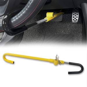 lot 4796 image: KAYCENTOP Car Steering Wheel to Brake Pedal Lock Auto Security Product Anti-Theft Lock Device Bright Yellow Universal