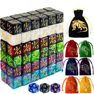 lot 4815 image: 82 Pack Magic The Gathering Counter Dice Set 72 Pcs D6 MTG Dice Life Counters Tokens for Magic Card Game Accessories with 3 Pcs Rolling Dice 7 Pcs Drawstring Bags