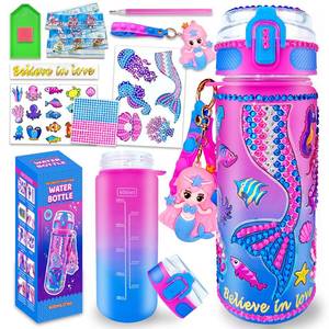 lot 4835 image: EDsportshouse Decorate Your Own Water Bottle Kits for Girls Age 4-6-8-10,Mermaid Painting Crafts,Fun Arts and Crafts Gifts Toys for Girls Birthday Christmas(Mermaid)