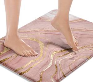 lot 4865 image: Britimes Marble Pink Bath Mat for Bathroom Washable Floor Rug Carpets Floor Mat Bathroom Decorations 16x24 inches for Kitchen Indoor