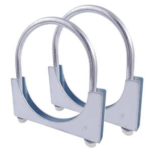 lot 4886 image: Atokrtact 4 Inch Heavy Duty Exhaust U Clamps Saddle Style Muffler U-Bolt Clamp, Stainless Steel, Pack of 2 (102MM-Fit 4OD Pipe)