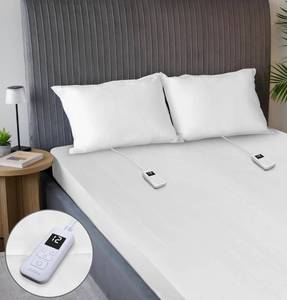 lot 4897 image: Sunbeam Electric Restful Quilted Heated Mattress Pad Queen 80 x 60 12 Heat Settings 12-Hour Auto Shut-Off Extra-Cozy Fabric Deep Pocket Fit Machine Washable