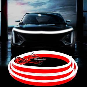 lot 4917 image: Car LED Hood Light Strip, 70 Inch 12V Flexible Waterproof Daytime Running Lights for Car, Universal Engine Cover Decoration Accessories for Cars, SUVs, Trucks, Dynamic Scan Start-up Effect (White)
