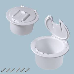 lot 4921 image: PLOOTA 2Pcs Round Electric Cable Hatch RV Electric Cord RV Camper Electrical Cord Cover Compatible Travel Tent Trailer Motorhome (White)