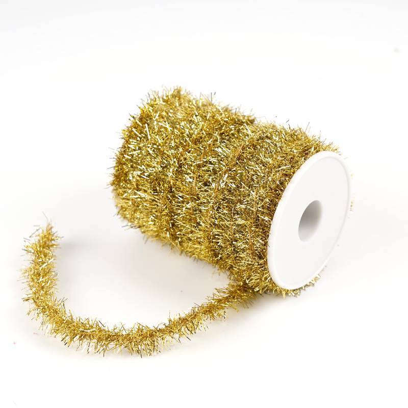 lot 51505 image: WBCBEC 66ft Metallic Holiday Tinsel Twist Glitter Garland Decoration for Christmas Tree, Wedding & Birthday Parties (Gold)