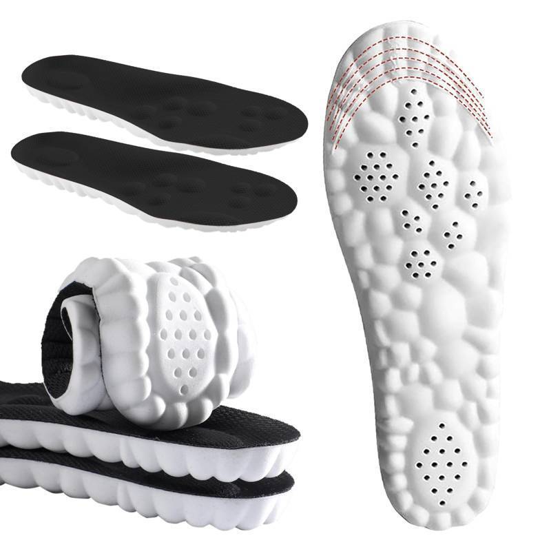 lot 51508 image: DWTWLE 4D Cloud Insoles for Men and Women Memory Foam Cloud Insoles Super Soft Anti-Fatigue, Shock Absorption, Relieve Foot Pain, (Black, Men US 7-11)