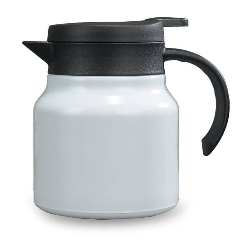 lot 24275 image: 27 oz Single Stainless Steel Thermal Coffee Carafe, Double Wall Vacuum Insulated Creamer Container, Beverage Dispenser for Milk and Hot Chocolate, Tea Pot. (White)