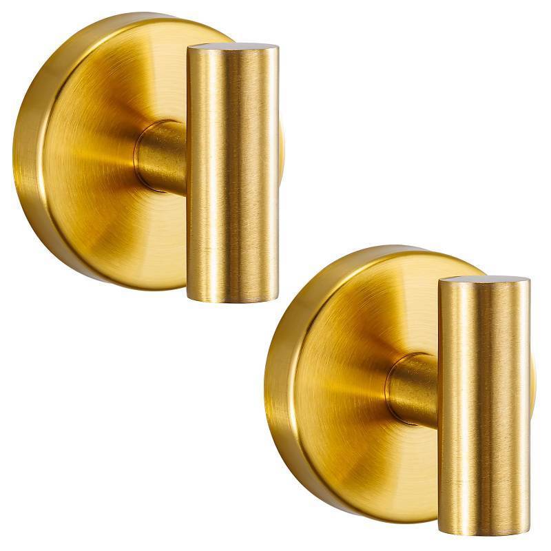 lot 29703 image: warlve Suction Cup Hooks No Drill Stainless Steel Shower Hooks Towel Hook Robe Hook Heavy Duty on Smooth and Non-Porous Surfaces in Bathrooms Kitchen Bedroom (2, Brushed Gold)