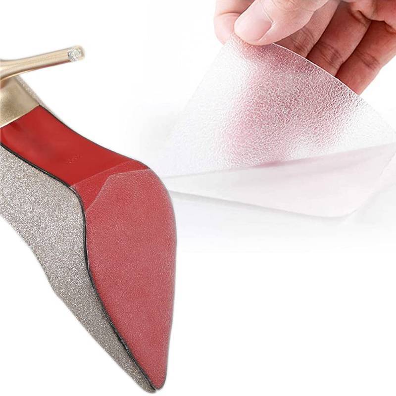 lot 29706 image: Sole Sticker, Crystal Clear Shoe Protector, Self-Adhesive Sole Cover Shoe Grip for Ladies Heels, Red Bottom Heels, Resistant Self-Stick Pads (4pcs), (Clear)