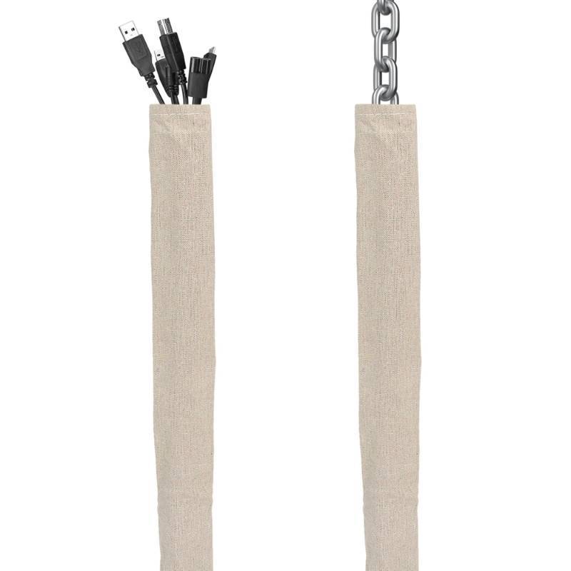 lot 39736 image: Hkoaodeo Fabric Cord Cover, 2 Pcs 6 Feet Chain Cable Sleeve, Chandelier Lighting Wire Cord Cover for Lamps Light Fixtures Lighting Wires Cable Management, Flattening Effect
