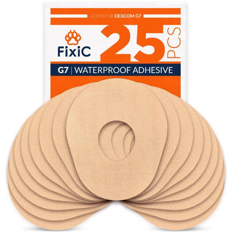 lot 39766 image: FixiC Adhesive Patches for G7 & Stelo 25 Pack Premium Waterproof Adhesive Patches Pre-Cut Back Paper  Adhesive Patch for G7 Long Fixation (Tan)