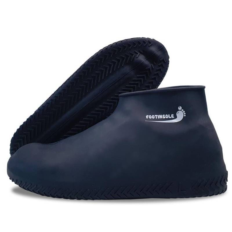 lot 27228 image: Waterproof Silicone Rubber Shoe Covers for Rain, Non-Slip Easy-handy Water Resistant Overshoes Outdoor Cycling Hiking Protectors Apply to Men, Women, Kids (Large, BLACK)