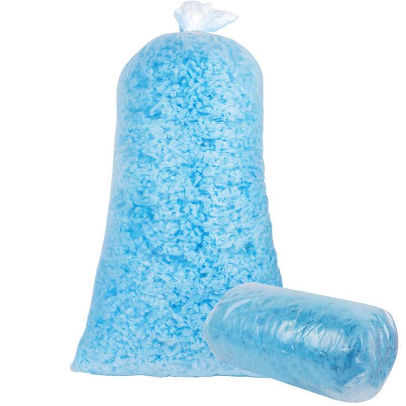 lot 25532 image: DR.DUDU 5lbs Shredded Memory Foam Filling for Bean Bag Filler, Soft and Convenient Pillow Stuffing Foam for Couch Cushion Dog Bed Chair Arts Crafts, Added Gel Particles (Blue)