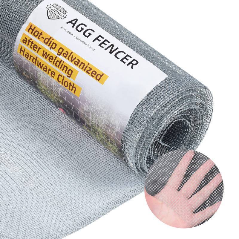 lot 47262 image: AggFencer 16in x 10ft Hardware Cloth 18 inch 27Ga Hot Dipped Galvanized After Welding, Chicken Coop Wire Fence, Welded Metal Fencing Roll Mesh for Bee Screen Garden Plant Poultry Animal Netting Cage