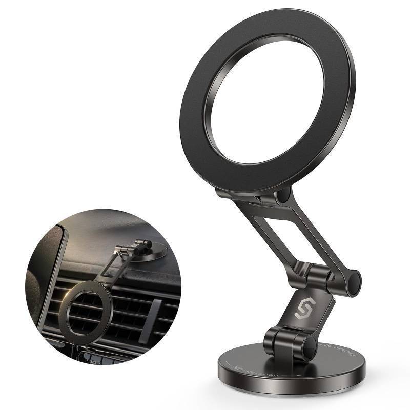 lot 37338 image: Syncwire Fits MagSafe Car Mount for Car Dash&Tesla ScreenAll-Metal Magnetic Phone Holder, Flexible Three-axis360° Rotation Car Mount Strong Magnets Car Phone Holder for iPhone 17 16 15 14 Pro Max