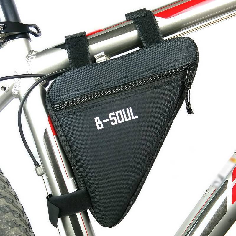 lot 27927 image: FMHXG Mountain Bike Bag Triangular Tool Oxford Cloth Storage Bag 7.87 x 7.28 x 1.57in Outdoor Cycling Saddle Bag Bicycle Crossbar Equipment Accessories Black