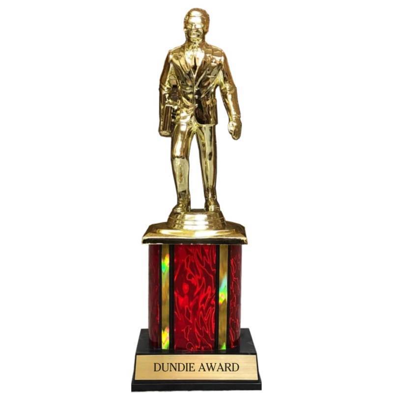 lot 47701 image: Trophy Outlet Dundie Award Trophy for Adults, Coworkers, Boss and Friends - Personalized Engraved Office Gift Award with Custom Text - Engraved Dundie Trophy