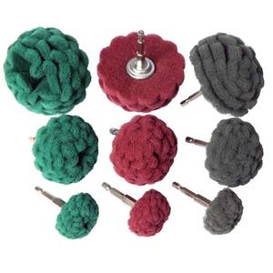 lot 26090 image: Hiqalty 9PCS Scouring Pads Abrasive Buffing Polishing Wheel Drill Attachment Set, Non Woven Wheel Polishing Kit for Drill,Power Scrubber Drill Polishing Kit Green red Gray 14 Shank - Retail $21