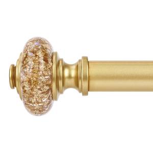 lot 26103 image: Gold Long Curtain Rods for Windows 72 to 144 Inch, Decorative Vintage Crystal 1 Diameter Curtain Rod with Gold Foil Finials, Adjustable Heavy Duty Easy Install Drapery Pole Set for Farmhouse - Retail $35
