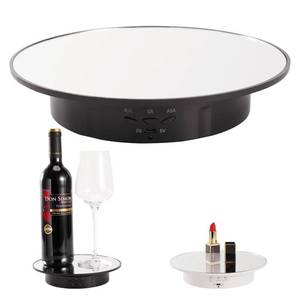 lot 26105 image: Motorized Display Stand - 7.87 Rotating Platform with Mirror Cover, USB Charging Port, 22 lbs Load Capacity, Ideal for Jewelry, 3D Model, Cake Photography - Retail $23